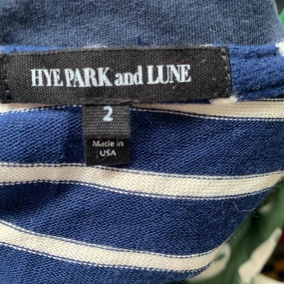 Hye Park & Lune Soft Blue Striped T Shirt NWT - Picture 5 of 6
